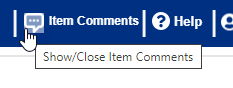 Show/Close Item Comments icon